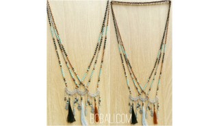 mix beaded long tassels necklace charms fashion shipping free pack